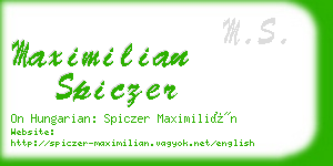 maximilian spiczer business card